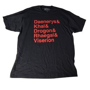 Game of Thrones Daenerys Khal & Dragons Graphic T-Shirt Mens 2XL Black Red HBO